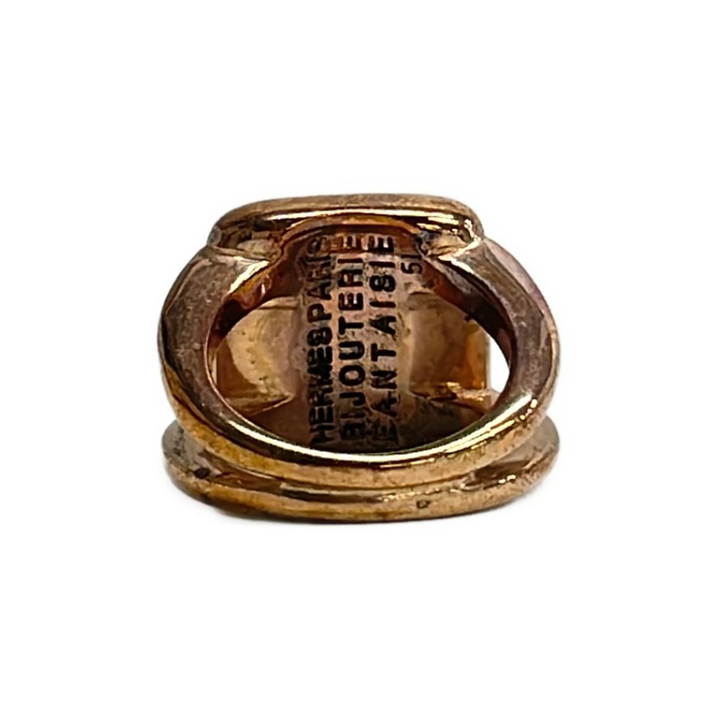 Hermès Corozo Ring Rose Gold White Shell Hardware Shell Serie - Picture 3 of 5